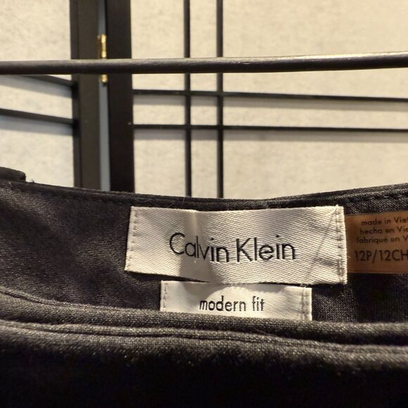 Calvin Klein Two Piece Charcoal Gray Suit - Jacket 12, Pants 12P - Picture 8 of 8